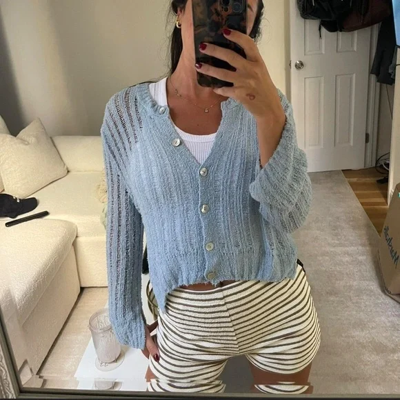 🩵OPEN KNIT CARDIGAN - Picture 2 of 13